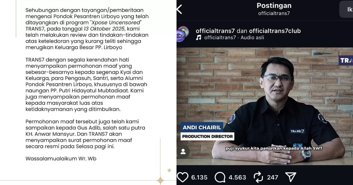 Ilustrasi artikel: Tayangan Dianggap Menyinggung Agama, Trans7 Kena Sorotan Publik
