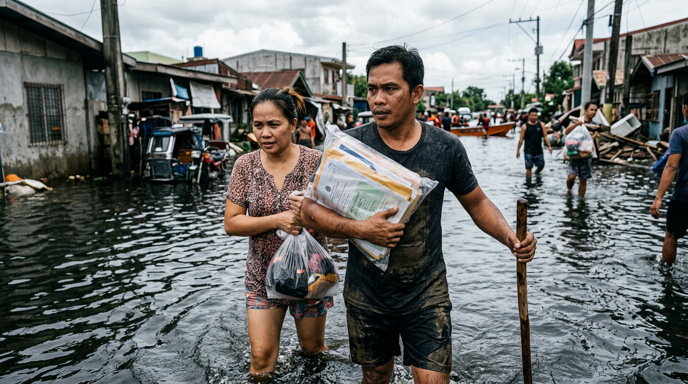 Pasangan Selamatkan Dokumen Penting Saat Banjir Bandang Hagonoy Viral di Medsos