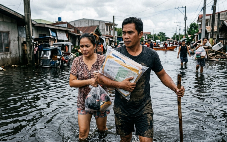 Pasangan Selamatkan Dokumen Penting Saat Banjir Bandang Hagonoy Viral di Medsos