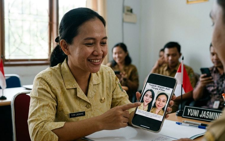 PNS Yuni Jasmine Viral Tunjukkan Wajah Tanpa Filter