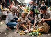 Viral! Aksi Spontan Warganet Bantu Pedagang Tua Jatuh di Pasar Tradisional