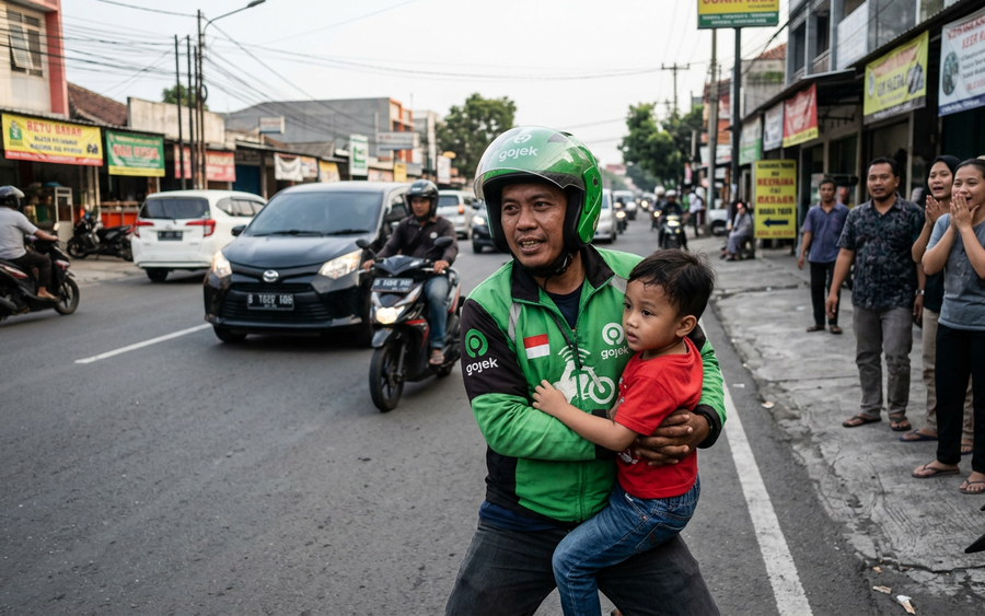 Driver Ojol Selamatkan Anak dari Tabrakan di Cinere, Aksi Heroik yang Viral