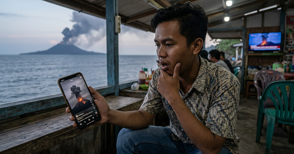 Ilustrasi artikel: Video Erupsi Gunung Anak Krakatau: Detik-detik Mencekam yang Viral