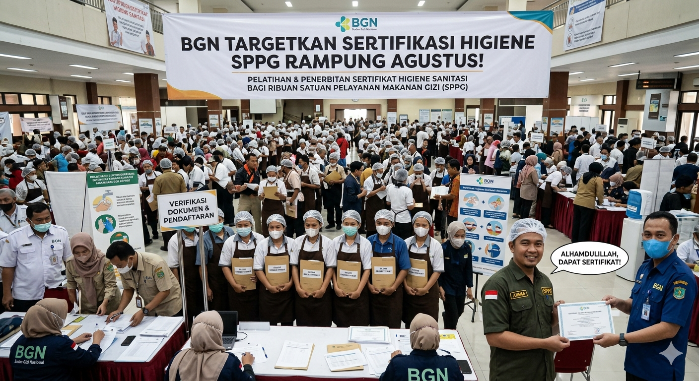 Ribuan SPPG Belum Kantongi Sertifikat Higiene, BGN Targetkan Rampung Agustus