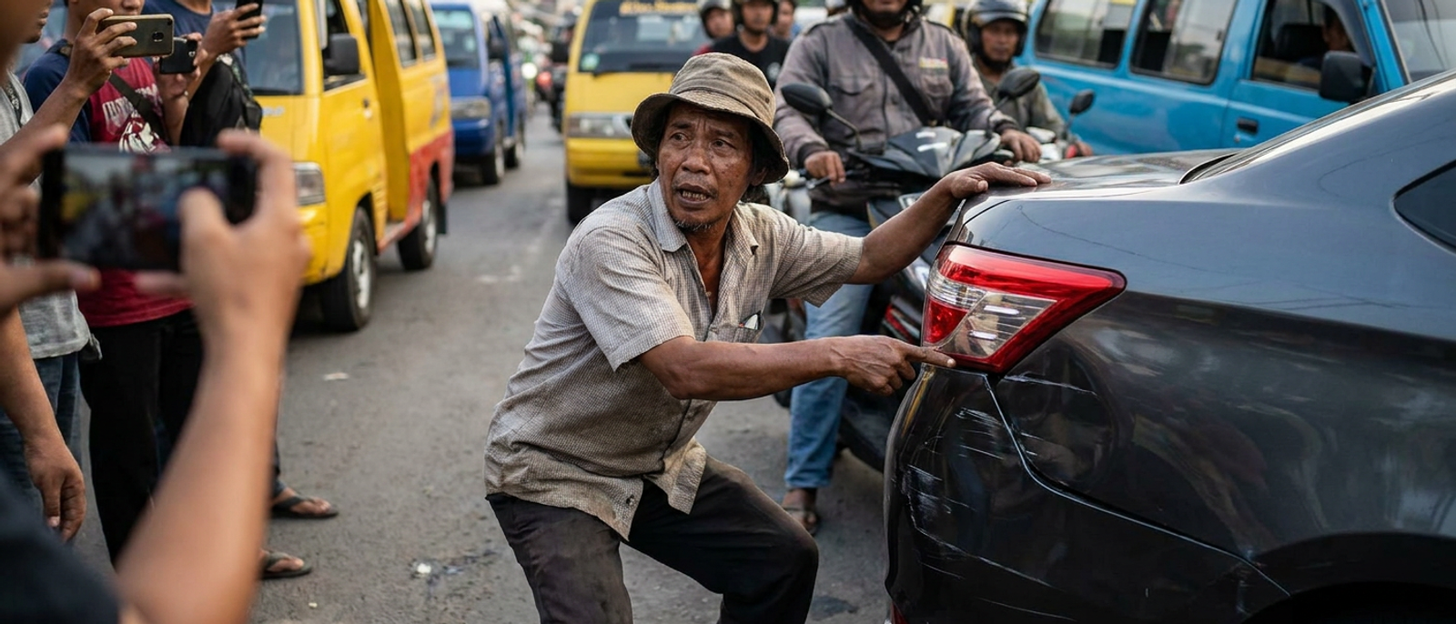 Driver Angkot Rusak Mobil di Bekasi yang Viral