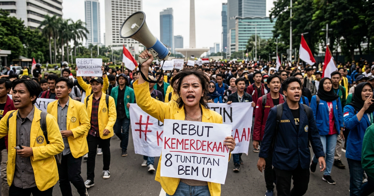 Ilustrasi artikel: Viral Video Demo Mahasiswa Rebut Kemerdekaan yang Heboh