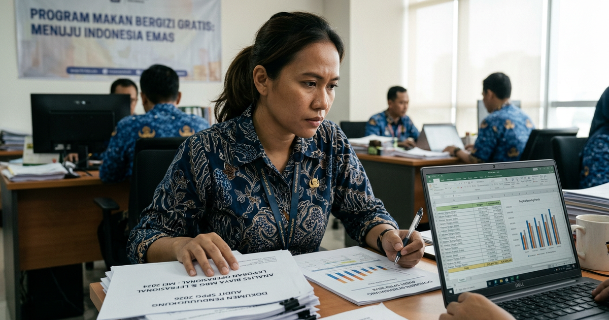 Ilustrasi artikel: Audit SPPG 2026: Efisiensi Anggaran MBG dan Pelaporan Operasional Terkini