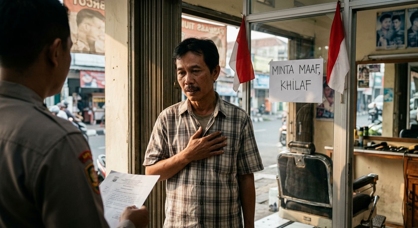 Kronologi Viral Tukang Cukur Bogor Tolak Pasang Bendera