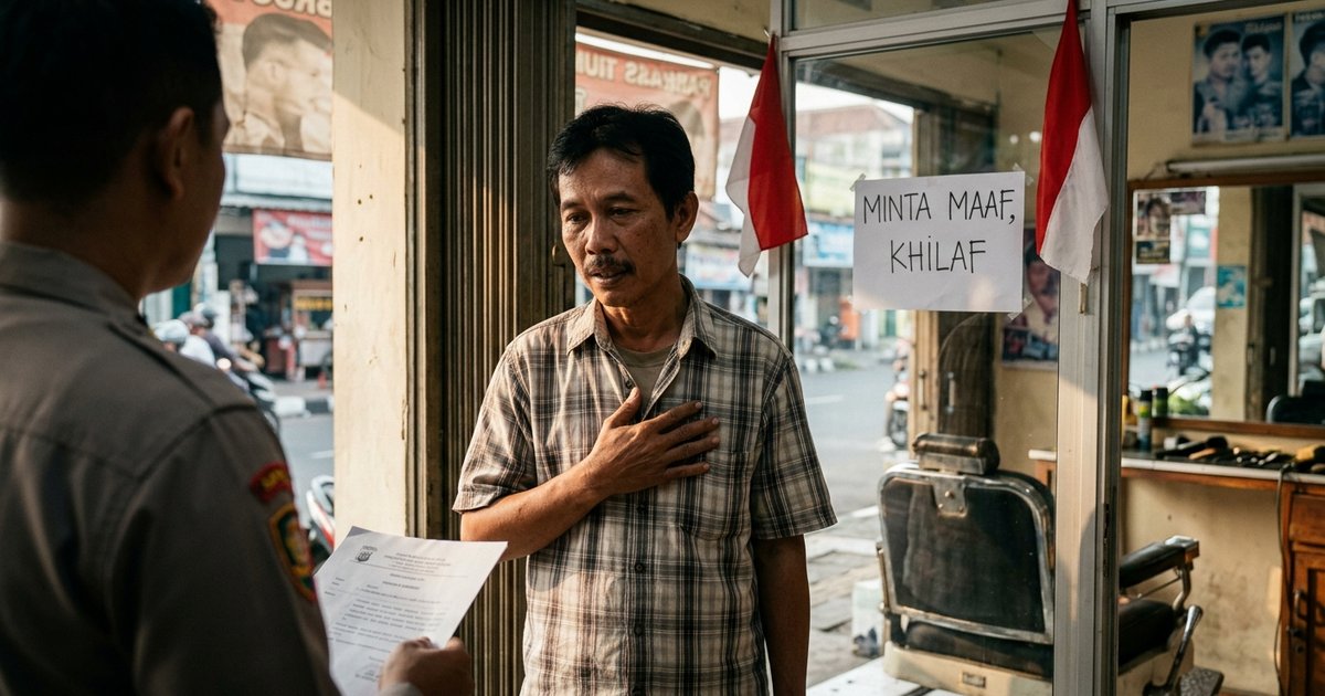 Ilustrasi artikel: Kronologi Viral Tukang Cukur Bogor Tolak Pasang Bendera