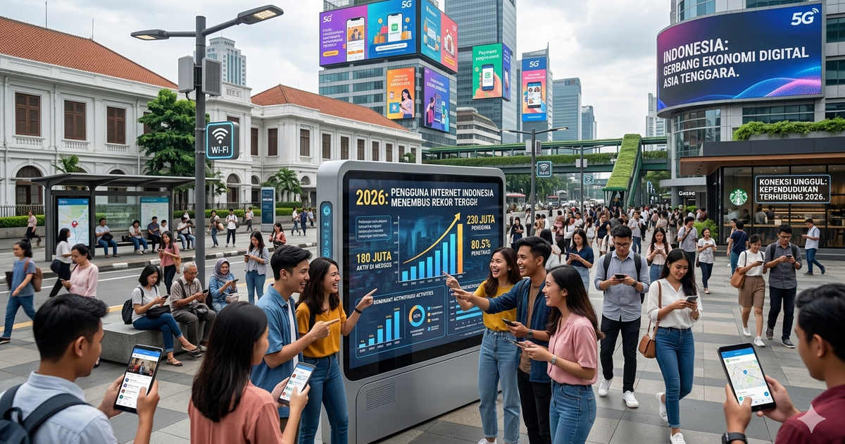 Ilustrasi artikel: Pengguna Internet di Indonesia Tembus Angka Tinggi di 2026