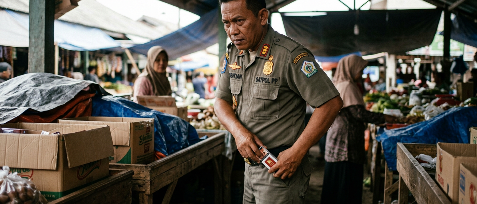 Viral Satpol Aceh Utara Ketahuan Kantongi Rokok Pedagang