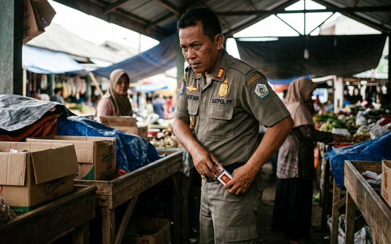 Viral Satpol Aceh Utara Ketahuan Kantongi Rokok Pedagang