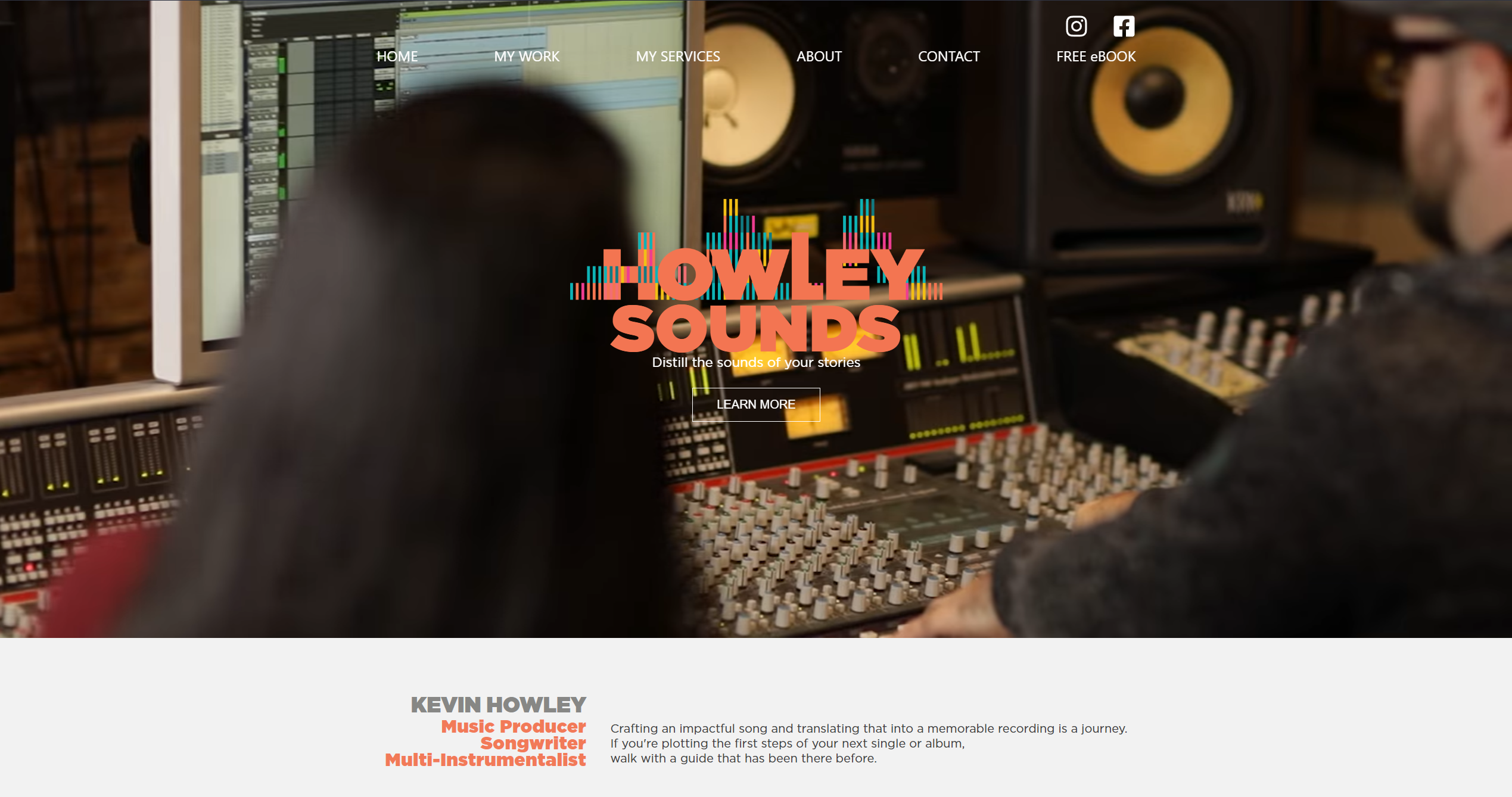 Homepage - Desktop view
