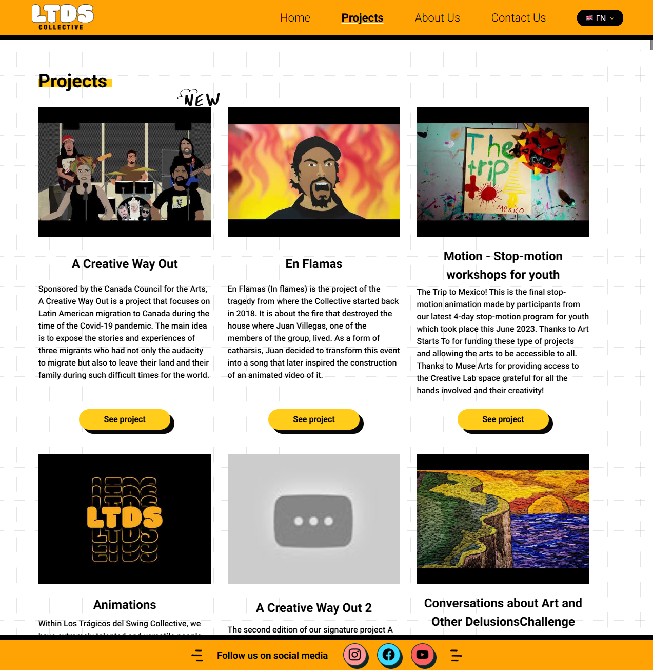 Projects page