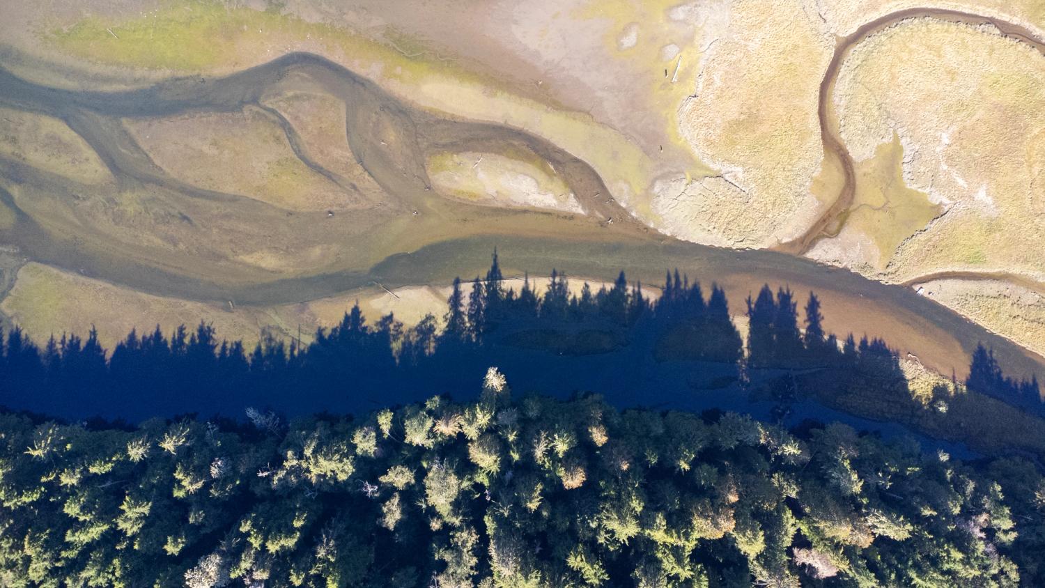 Hada river tributaries aerial view