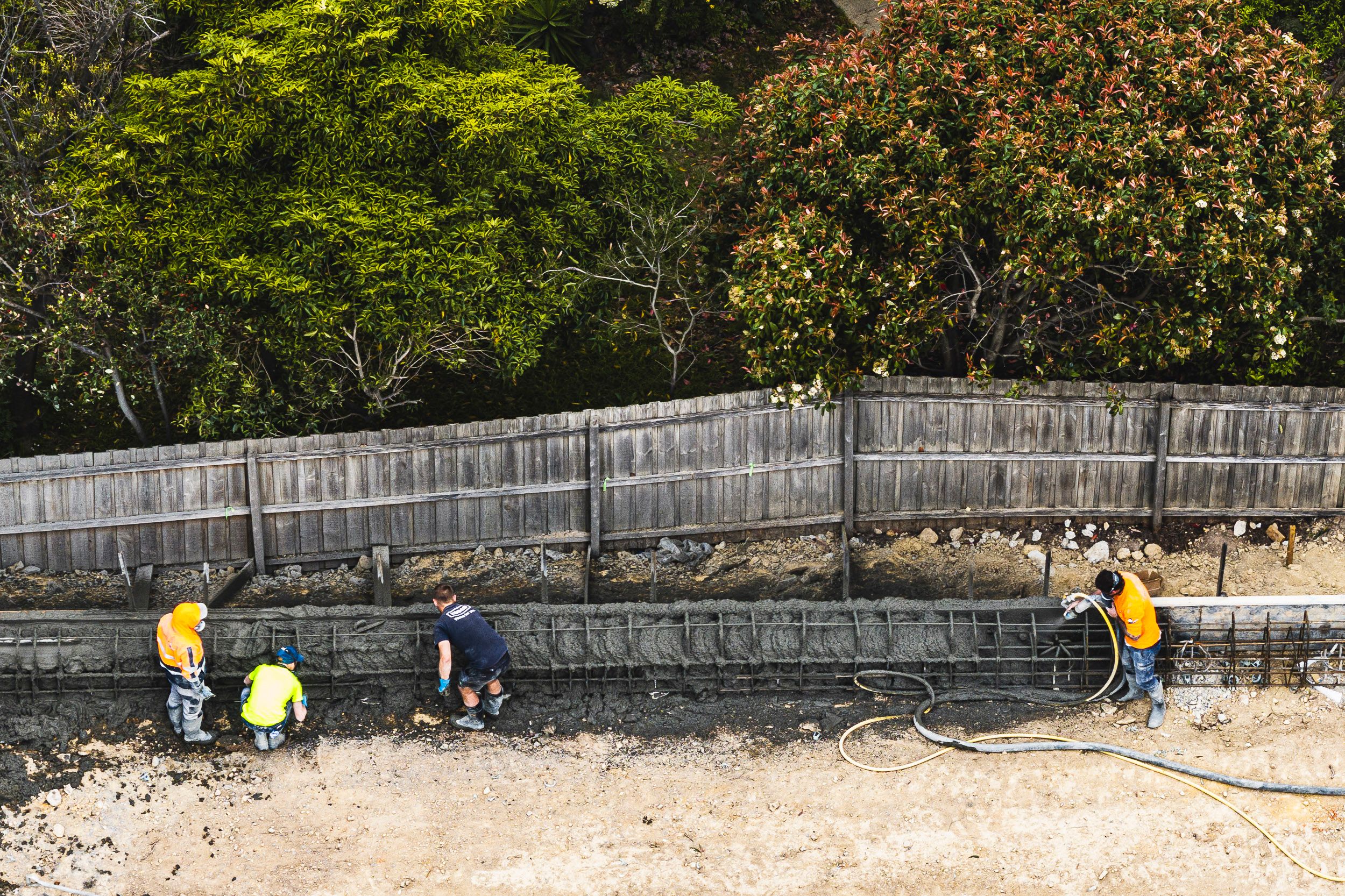 Shotcrete for the pier capping beam