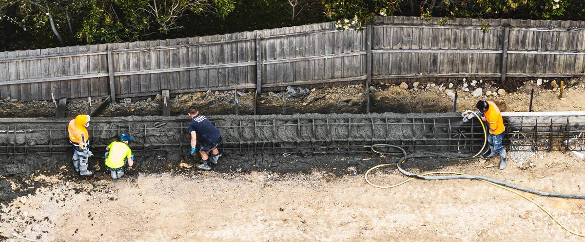 Shotcrete for the pier capping beam