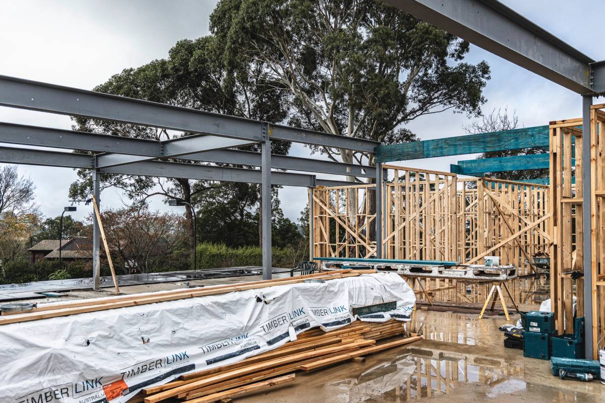 Steel beams installation