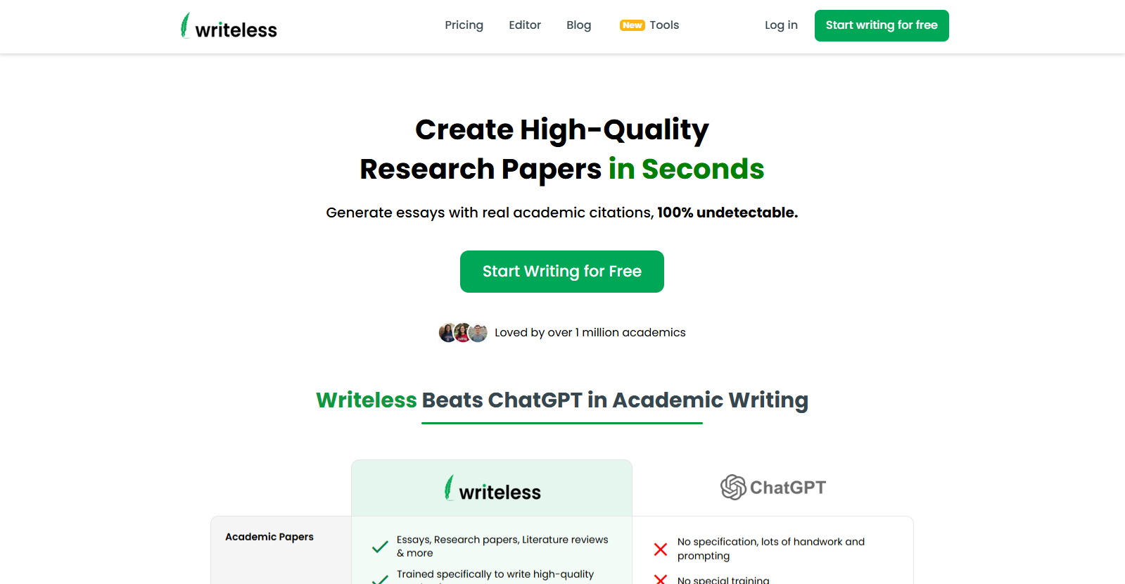 Writeless featured