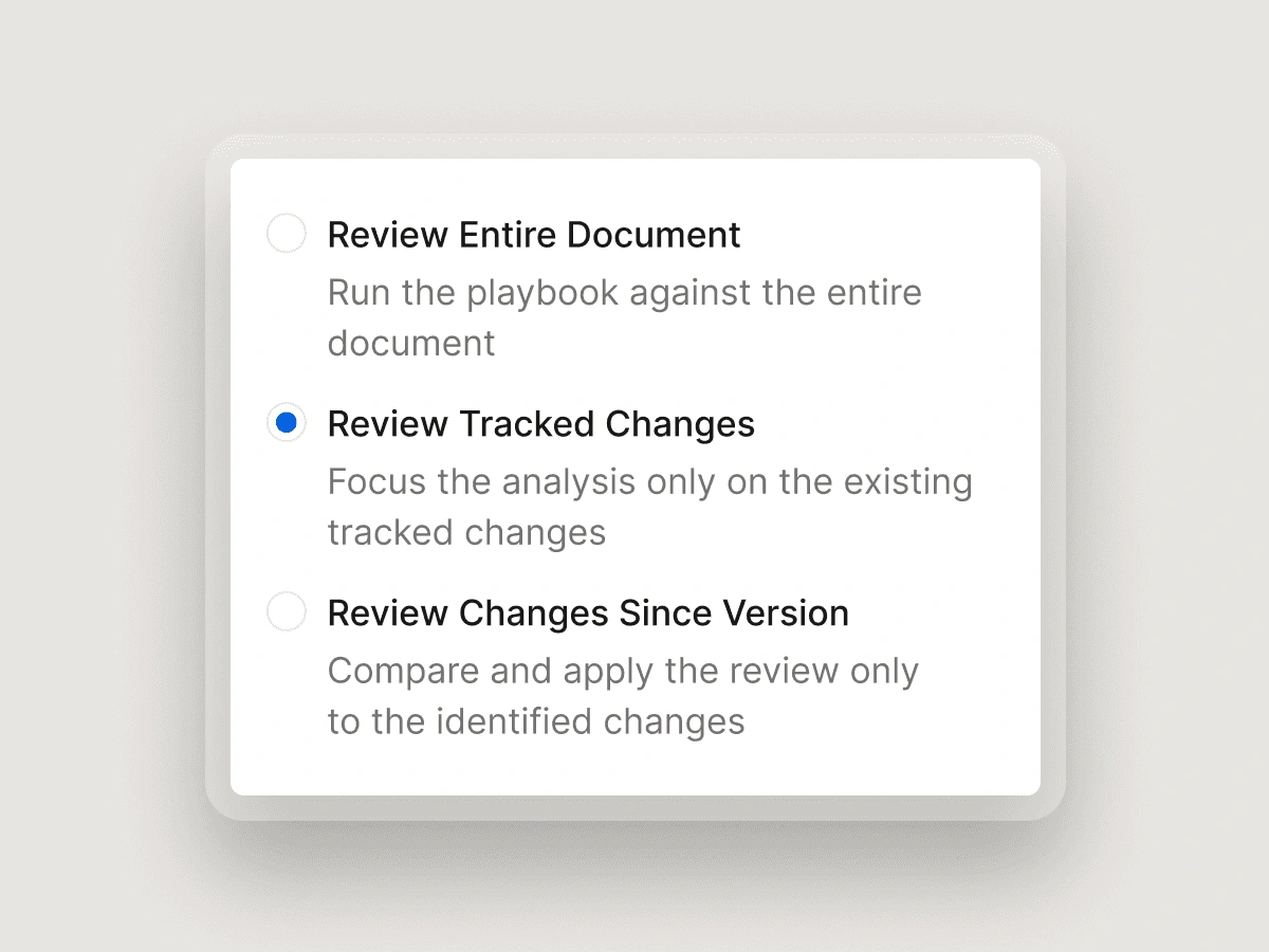 Tracked changes review in Wordsmith