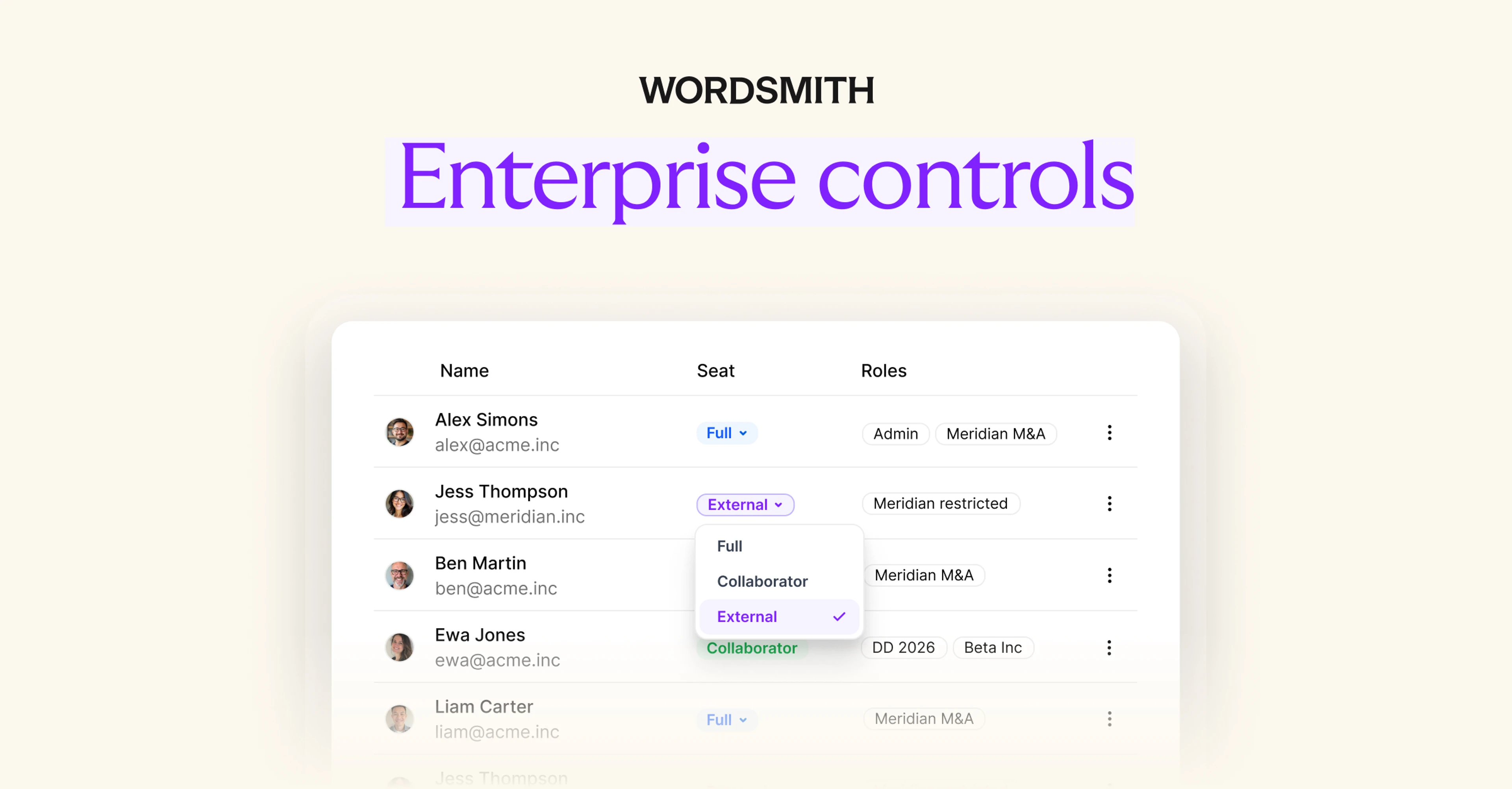 Enterprise controls: Bring more people into legal work without losing control.