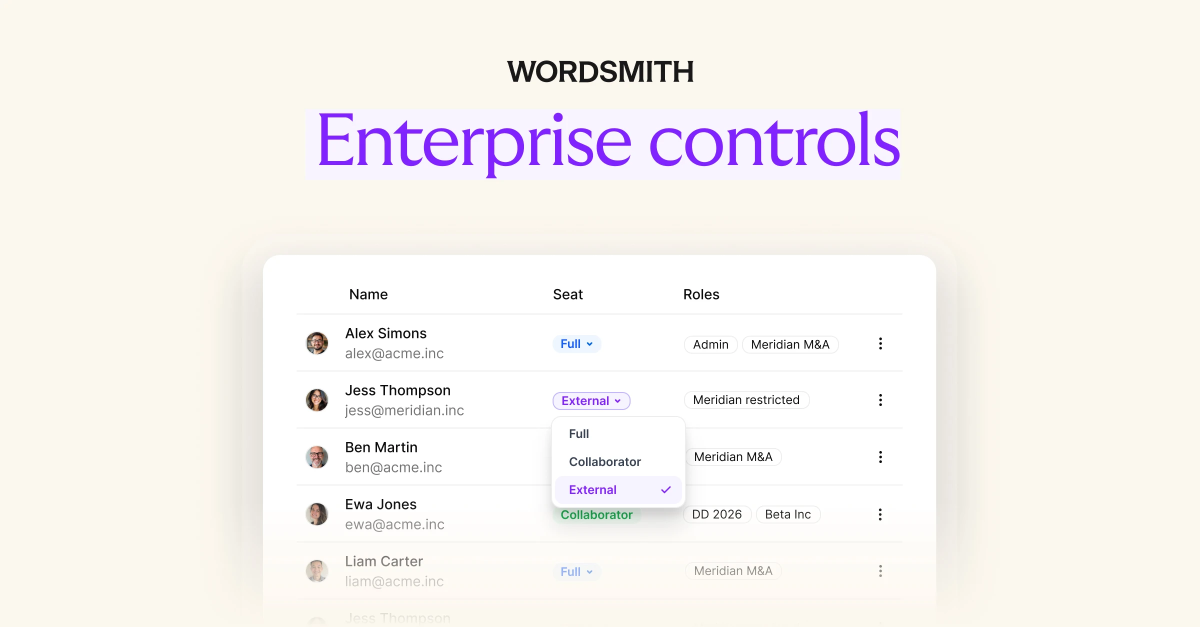 Enterprise controls: Bring more people into legal work without losing control.