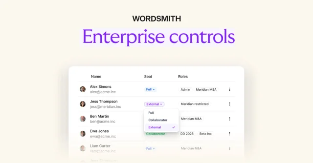 Enterprise controls: Bring more people into legal work without losing control.