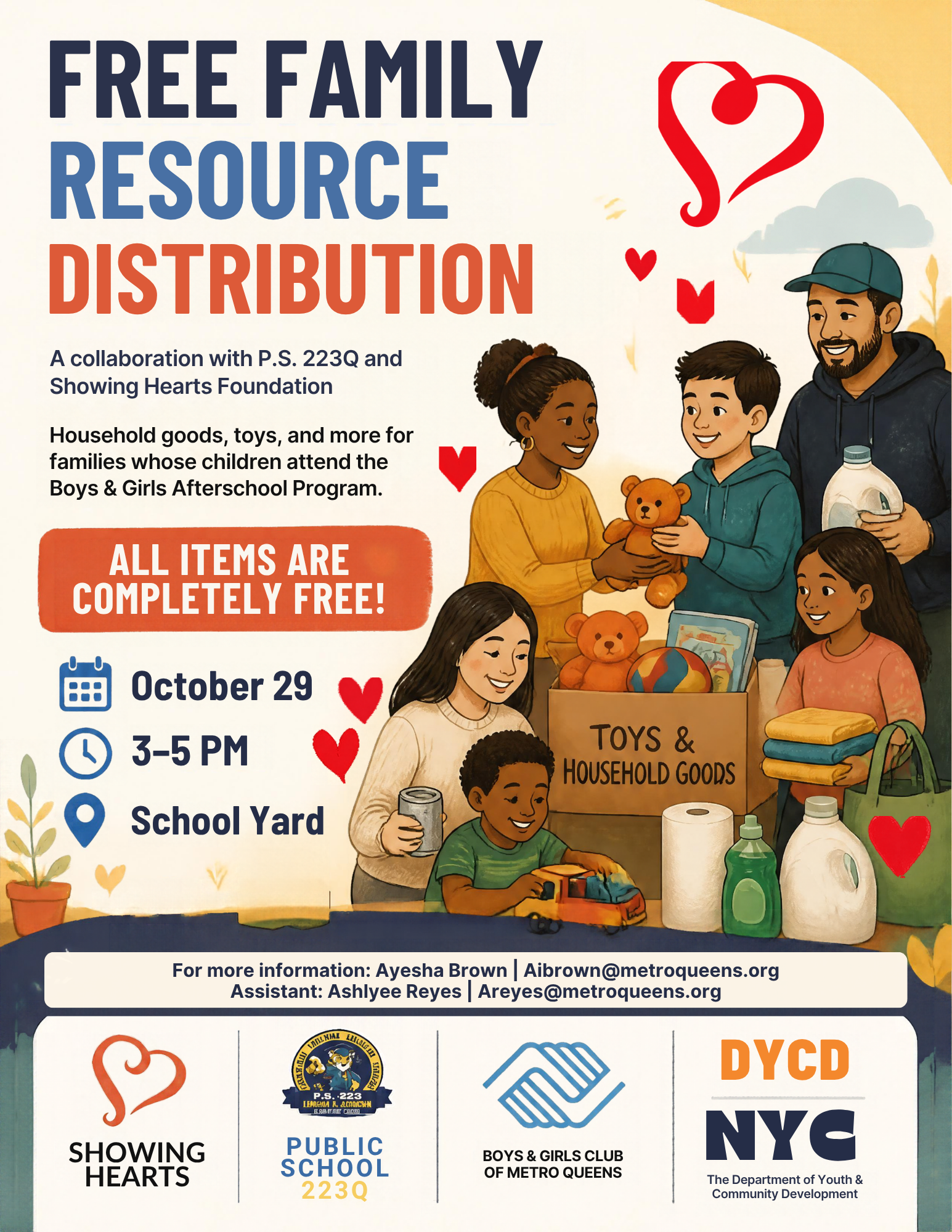 Free Family Resource Distribution flyer