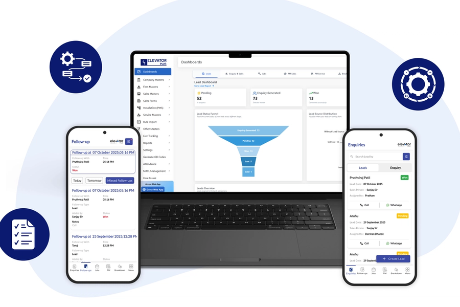 ElevatorPlus - Complete Elevator Service Management Platform showcase