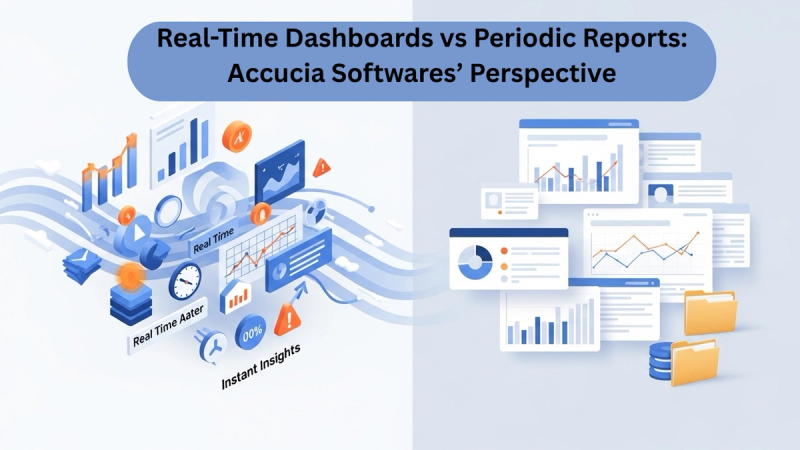 Real-Time Dashboards vs Periodic Reports: Accucia Softwares’ Perspective