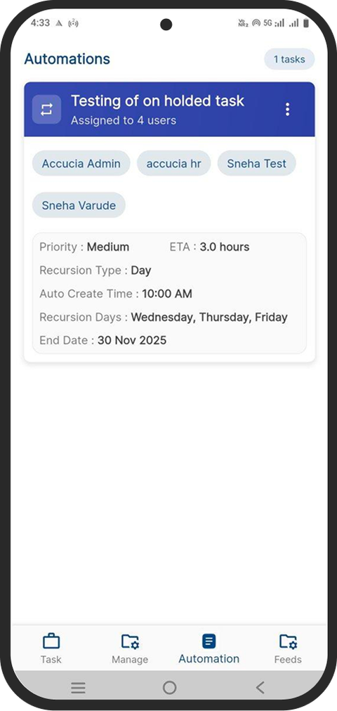 EROS Task Management App Screenshot 3
