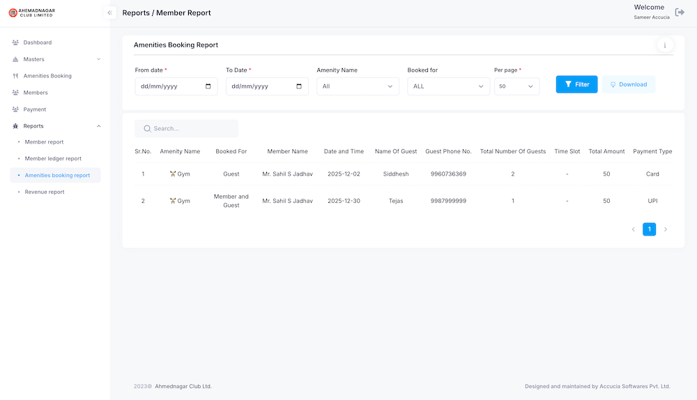 Financial Reports Dashboard