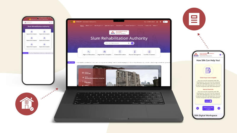 SRA Official Website - Digital Portal for Slum Rehabilitation Authority - Website Development project by Accucia