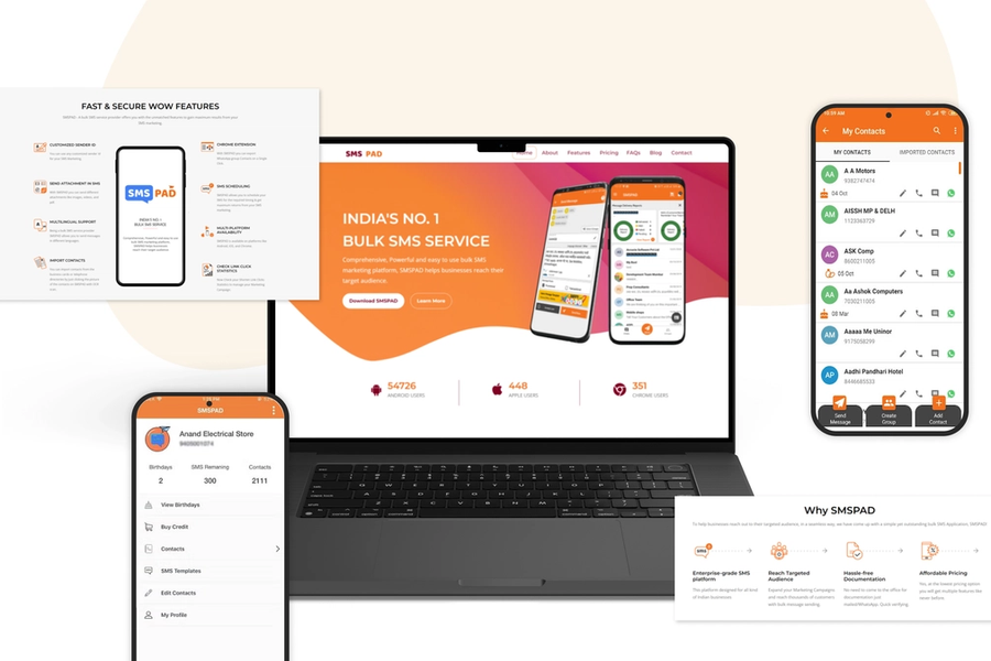 SMSPAD - Bulk SMS Marketing Platform showcase