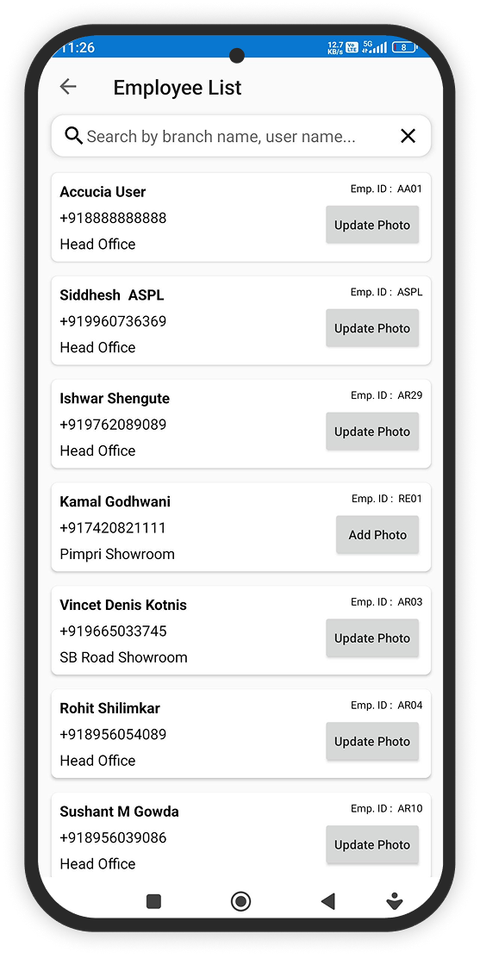 Revolt Motors Face Attendance App Screenshot 1
