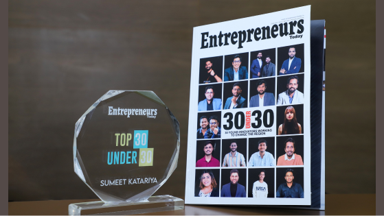 Award to Sumeet Katariya 30 under 30
