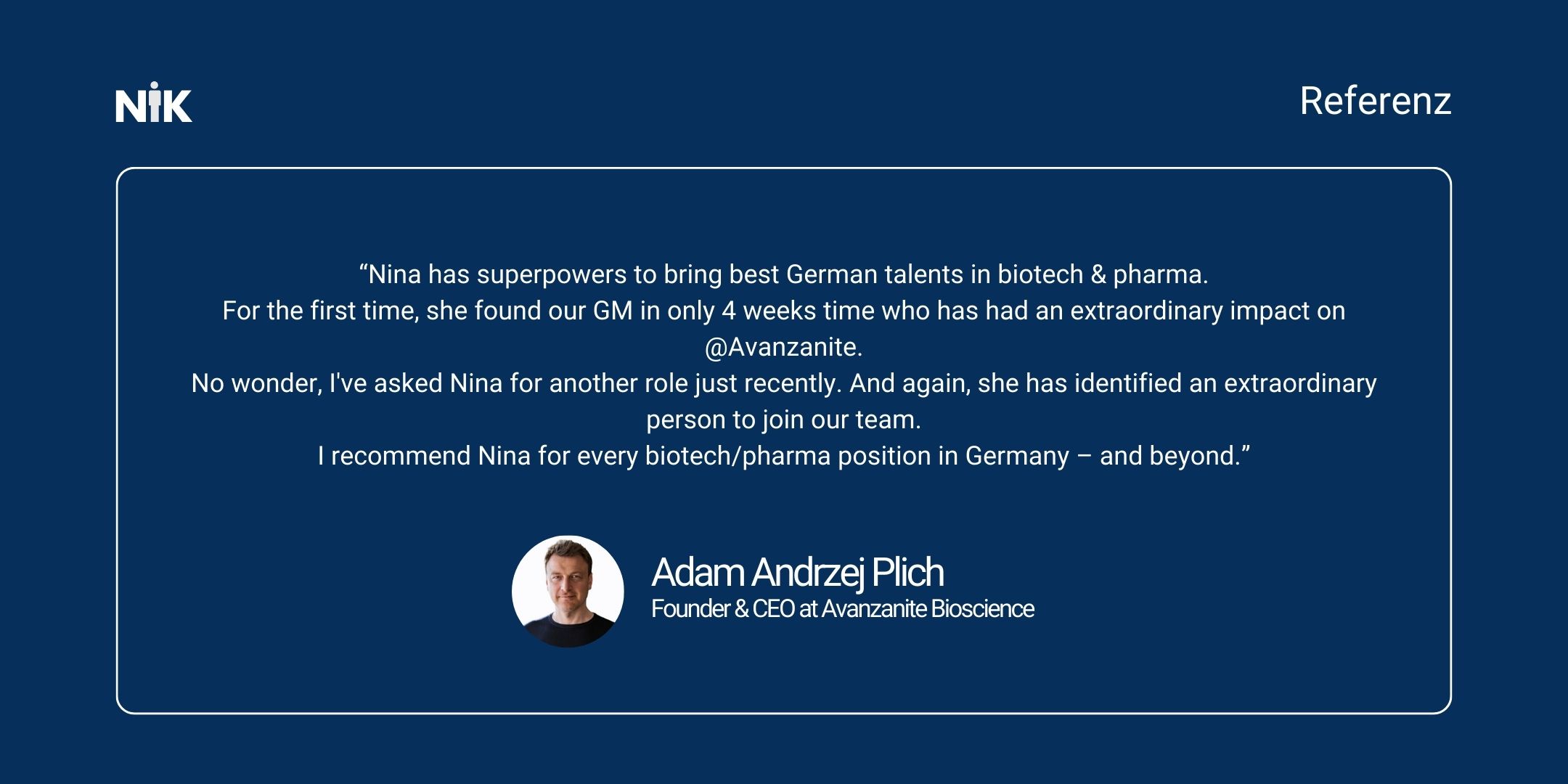 Was Health-Care-Unternehmen über die Zusammenarbeit mit der NiK Personalberatung sagen.