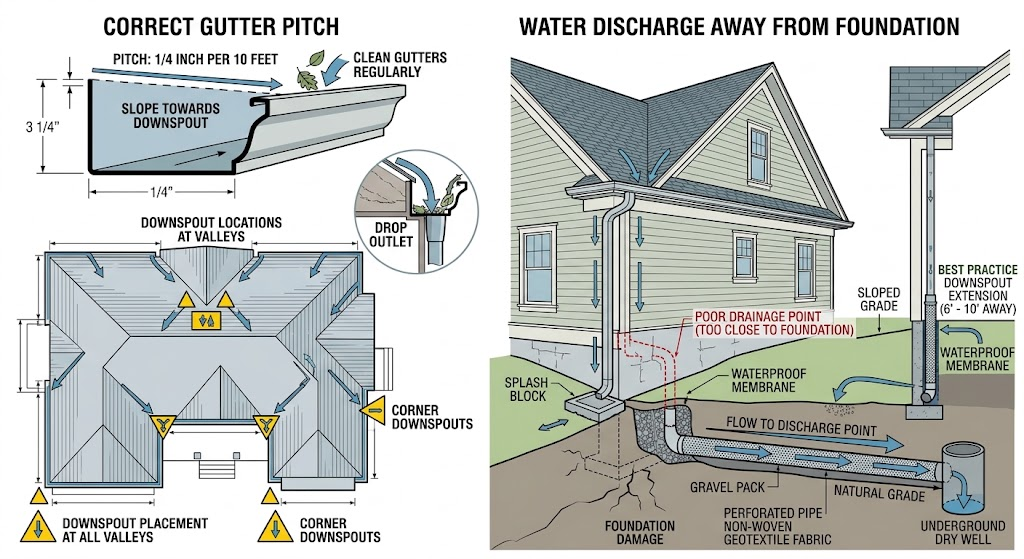 Managing Heavy Rain Runoff with Seamless Aluminum Gutters inspection detail