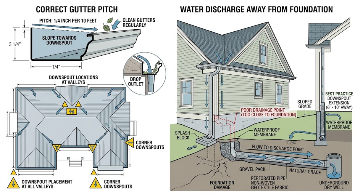 Managing Heavy Rain Runoff with Seamless Aluminum Gutters inspection detail