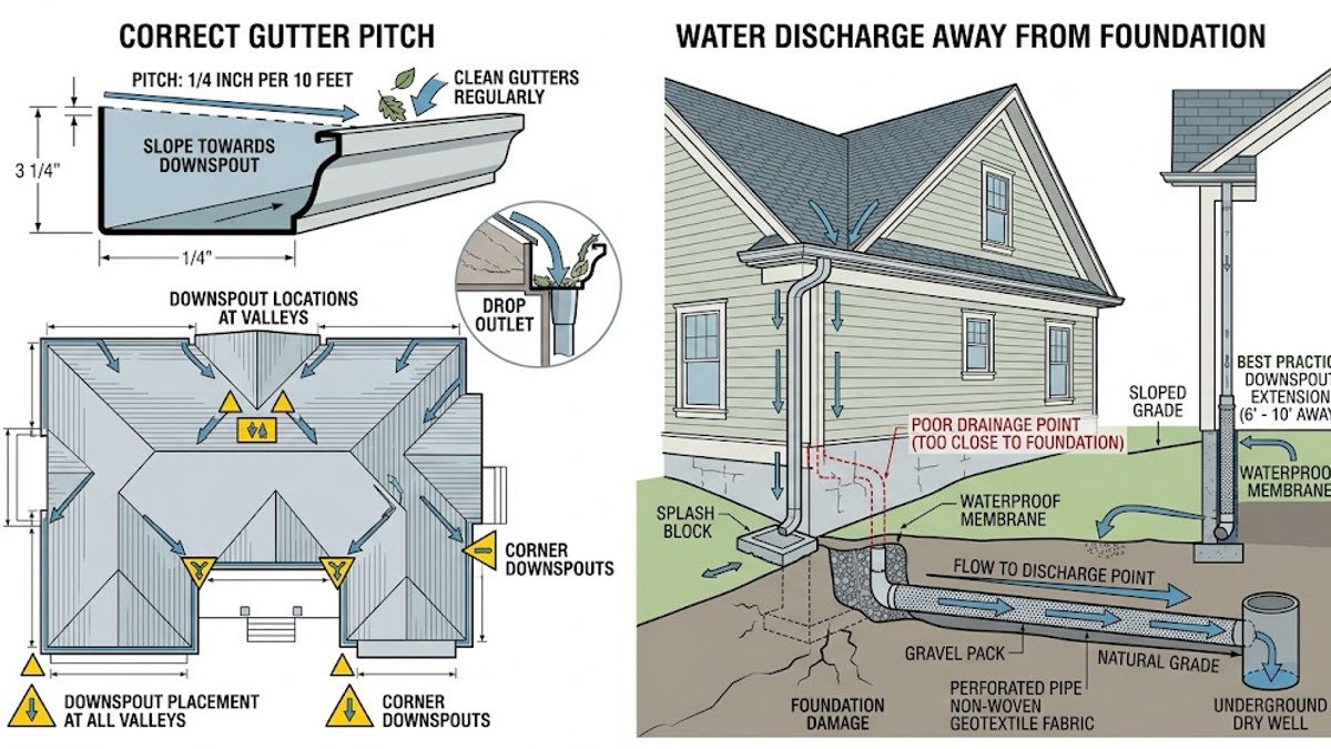 Managing Heavy Rain Runoff with Seamless Aluminum Gutters inspection detail
