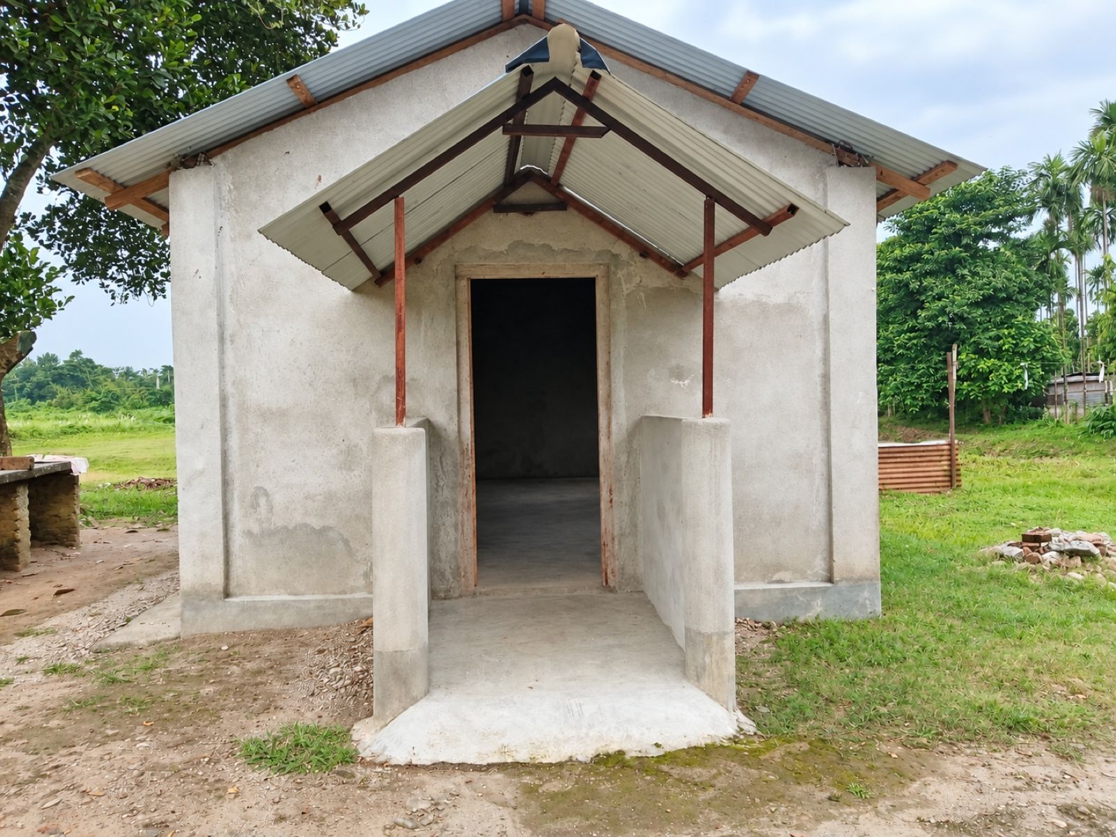 Front view of the completed Chandragari Sabbath School classroom.