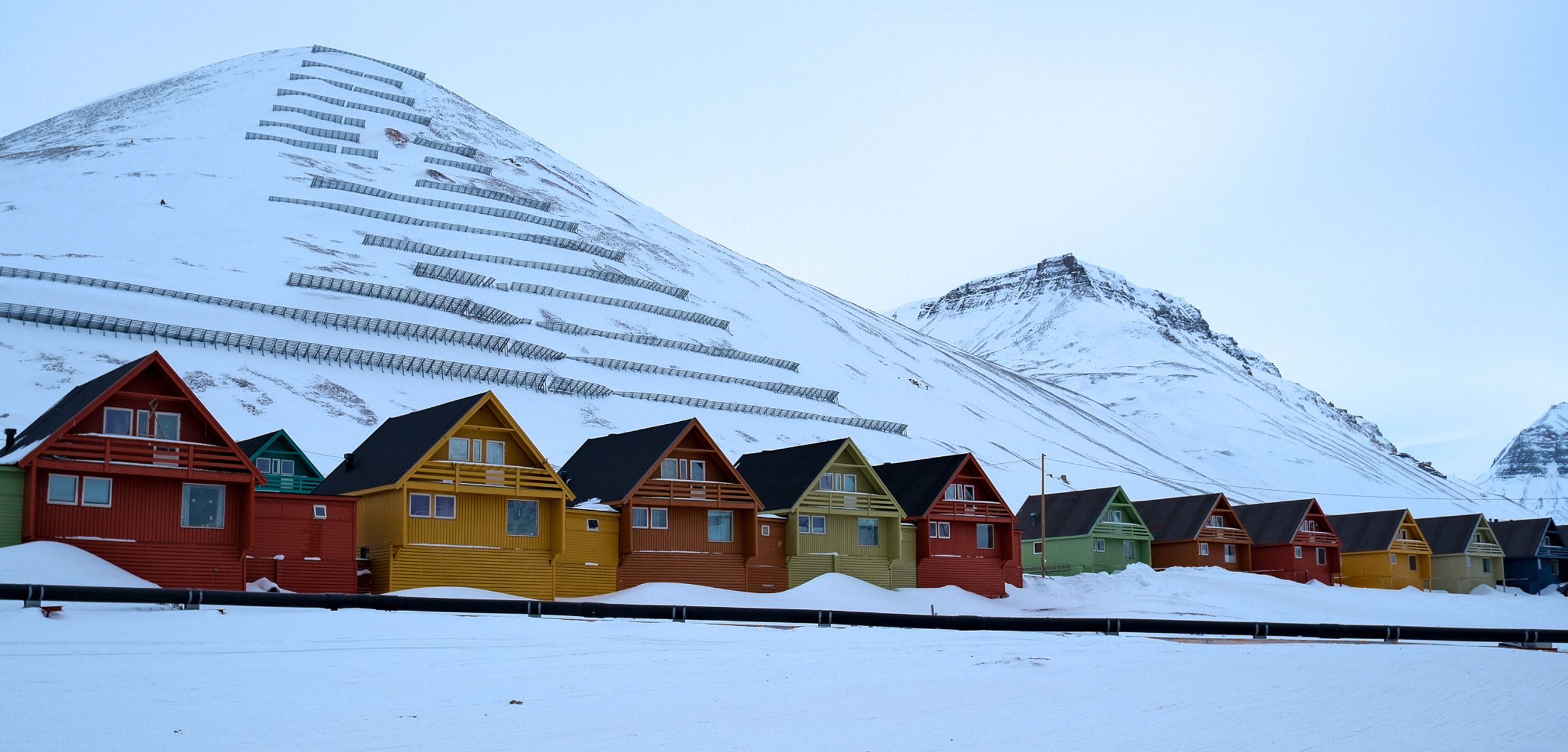 Houses in Longyearbyen on Svalbard
