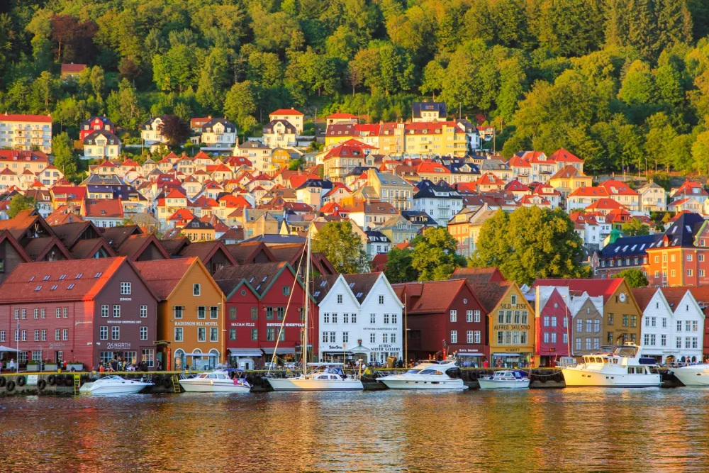 The colorful wooden houses of Bryggen in Bergen – a UNESCO World Heritage site and one of Bergen's most iconic filming locations