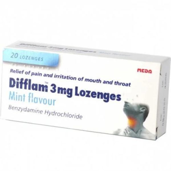 Difflam 3mg Lozenges Mint Flavour