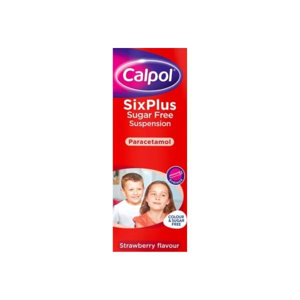 Calpol SixPlus Sugar Free Suspension Strawberry Flavour