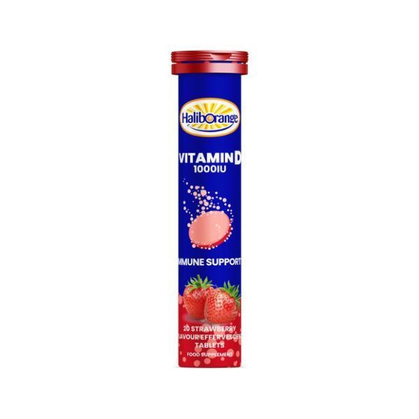 Haliborange Vitamin D 1000IU Strawberry Flavour Effervescent Tablets (20)