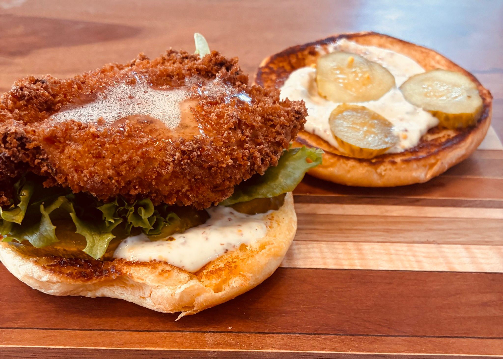 McPerdrix forestier burger de perdrix panko à la mayo moutarde sauvage