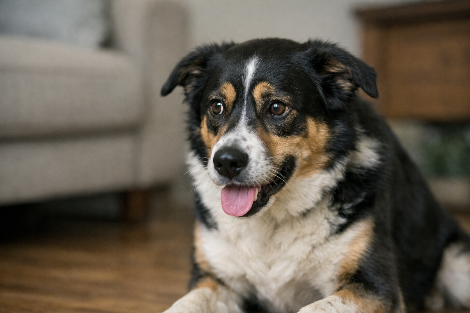 Dog panting.