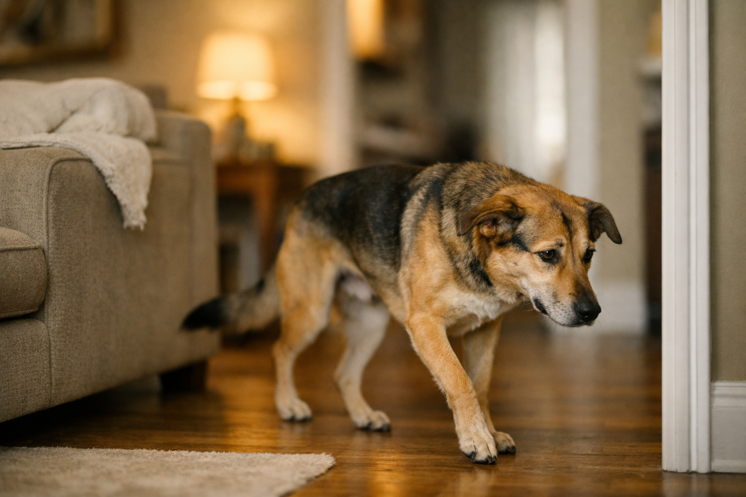 Dog pacing.