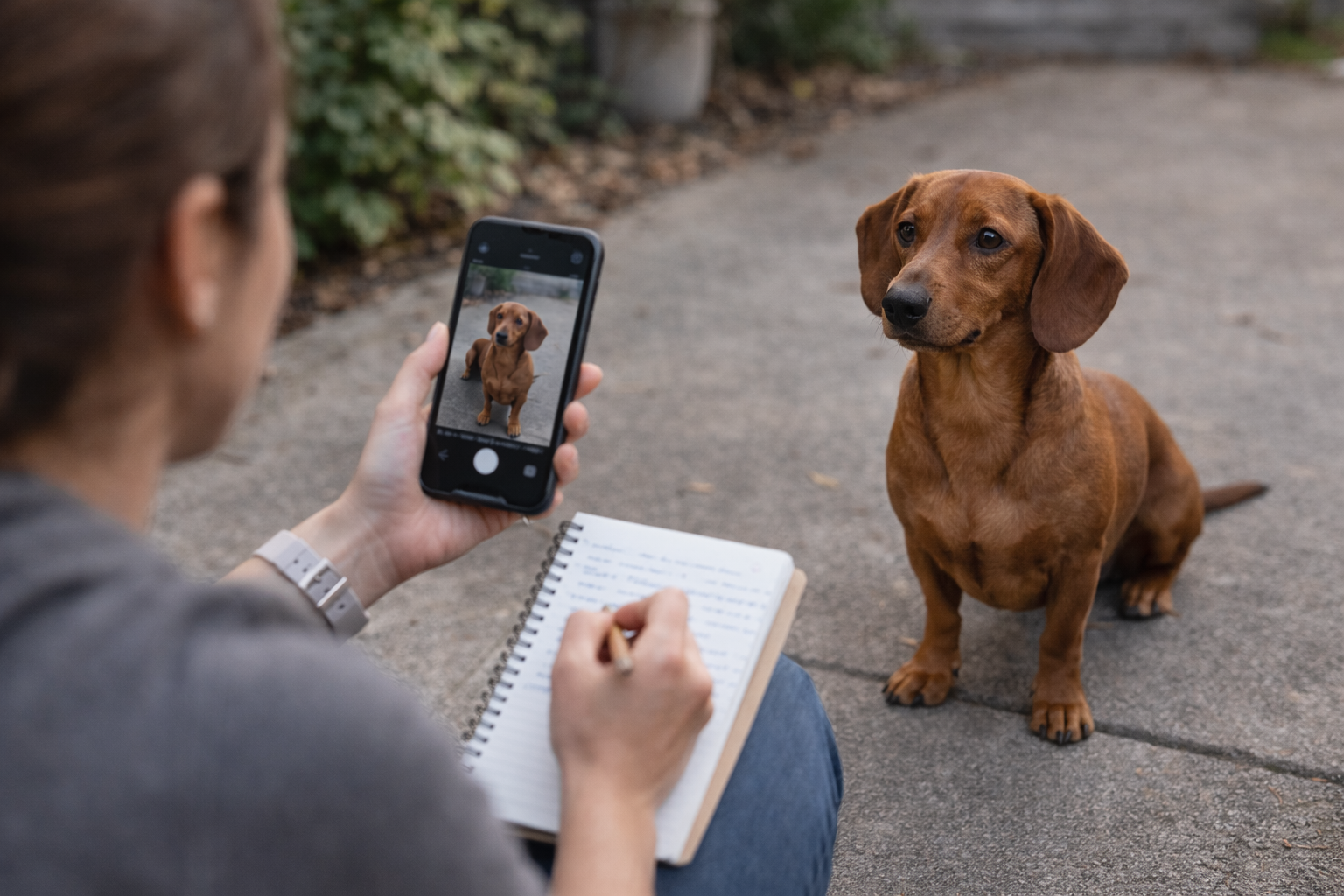 Documenting a found dog.